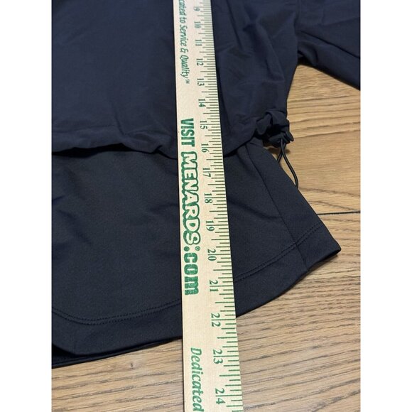 Athleta Layered Shirt‎ Scrunch Bottom Size Medium Black Polyester Blend Preppy - Picture 4 of 15